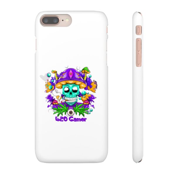 420 Gamer Dank Trippy Shrooming Skull Snap Case - Colorful Protective Phone Cover for Gamers - Image 7
