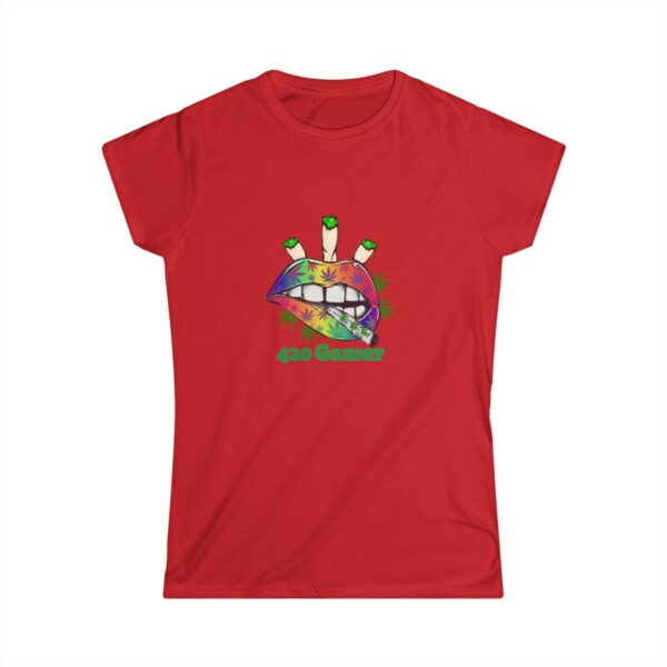 Dank Lips - Women's Softstyle Dank Lips tee is a more feminine take on the classic tee, the sleeves are shortened to reveal some shoulder. - Image 37