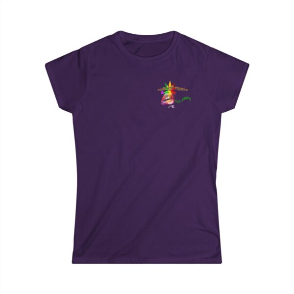 Double Print Women's Tee - Colorful and Leafy Design tee is a more feminine take on the classic tee. The sleeves are shortened to reveal some shoulder. The fabric is 100% ringspun cotton for all solid colors. - Image 31