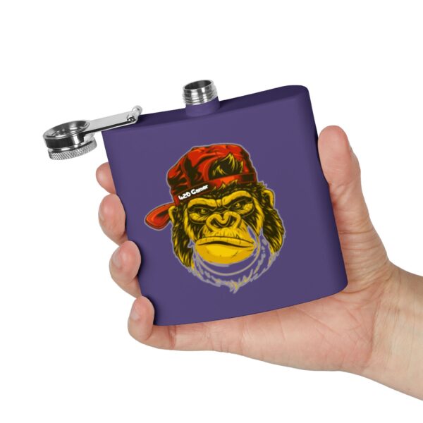 Ape It! Stainless Steel Flask - 6oz Portable Drinkware Designed for those who appreciate quality and functionality, this 6oz flask is perfect for outdoor adventures, picnics, or simply enjoying your favorite beverage on the go. Its sleek, eye-catching design adds a touch of personality! - Image 28
