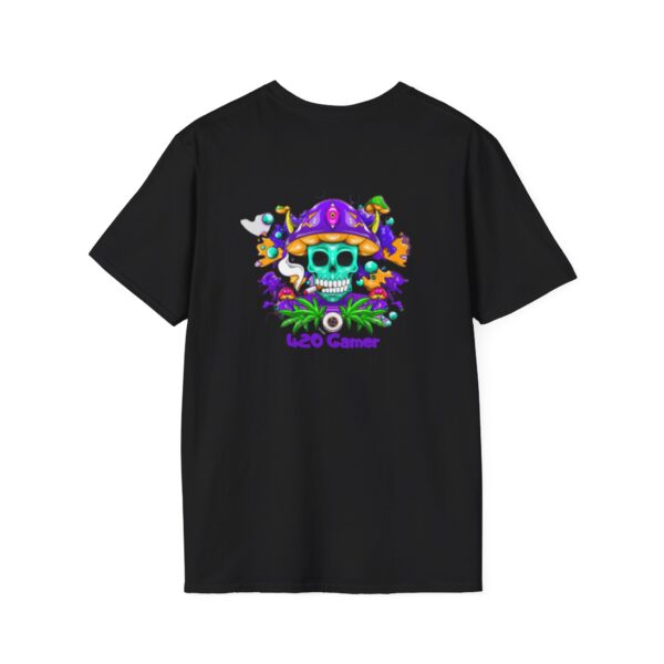 Shroomin Trippy Skull Unisex Softstyle T-Shirt - Comfortable and perfect addition to your wardrobe with this 420 Gamer T-Shirt. - Image 10