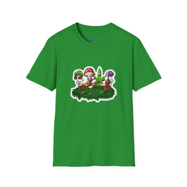 Happy Mushrooms T-Shirt giving off a fun and whimsical vibe. Perfect for anyone looking to add a touch of joy to their wardrobe, this t-shirt is ideal for casual wear and can be dressed up or down for various occasions. - Image 41